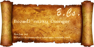 Bozmánszky Csenger névjegykártya